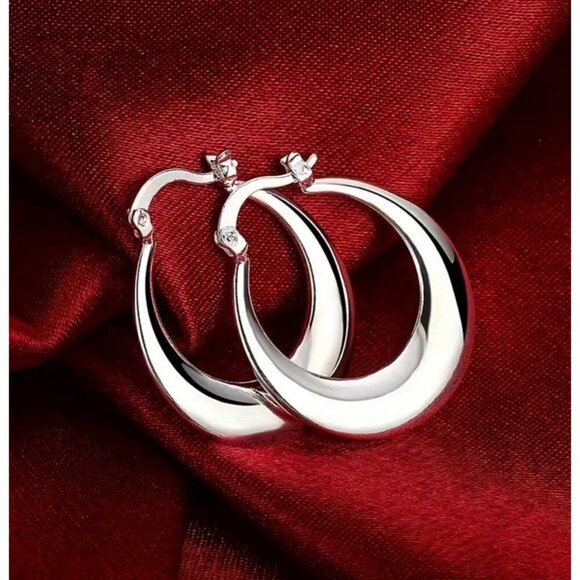 Sterling Silver Hoop Earrings - Picture 3 of 4